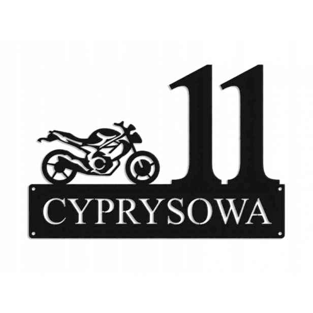 Číslo Na Dům 48cm Tabule Adresa Ocel 2mm ulice Cypřišová