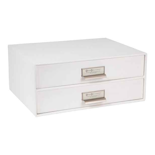Bílý 2patrový šuplík na dokumenty Bigso Box of Sweden Birger, 33 x 22,5 cm