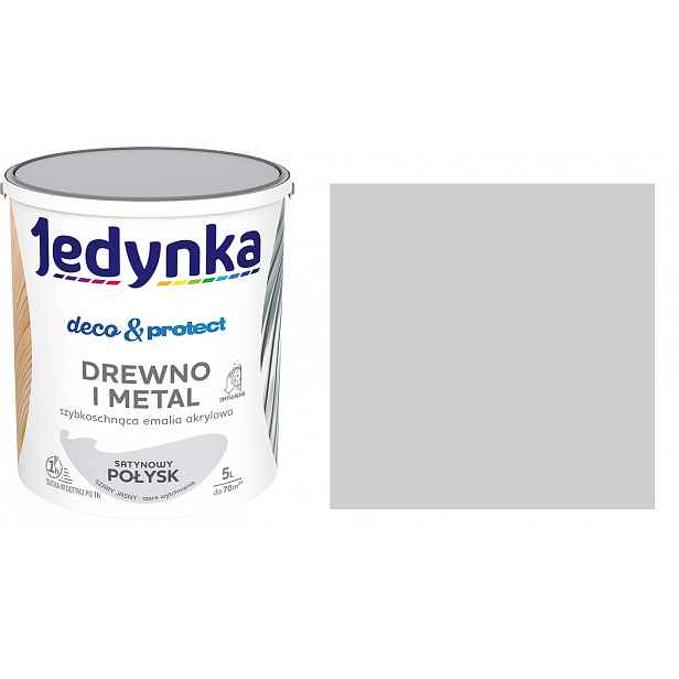 Jedynka Akrylová Smaltovaná Barva 5 L Šedá Světlá Saténový Lesk Dřevo A Kov