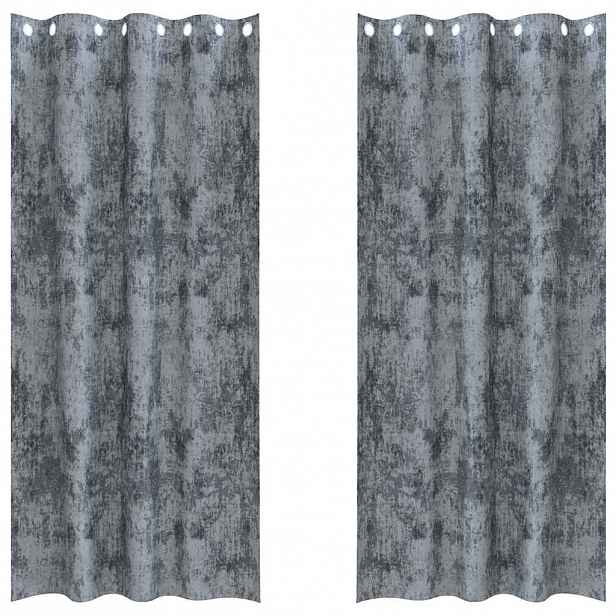 vidaXL Sametové závěsy 2 ks Stříbrně šedá 260 x 140 cm samet