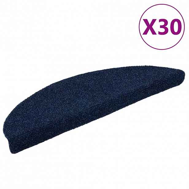vidaXL Schodové rohože samolepicí 30 ks 56 x 17 x 3 cm tmavě modré půlkulaté