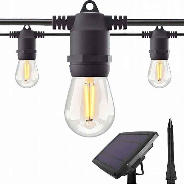 Zahradní girlanda Solární zahradní lampy 20 m 20 x Led žárovka E27 Ovladač