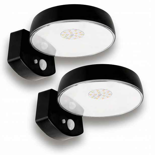 2x Solární Lampa fasádní lampa s Led snímačem pohybu