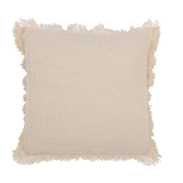 Béžový mušelínový polštář s třásněmi Muslin - 45*10*45 cm J-Line by Jolipa