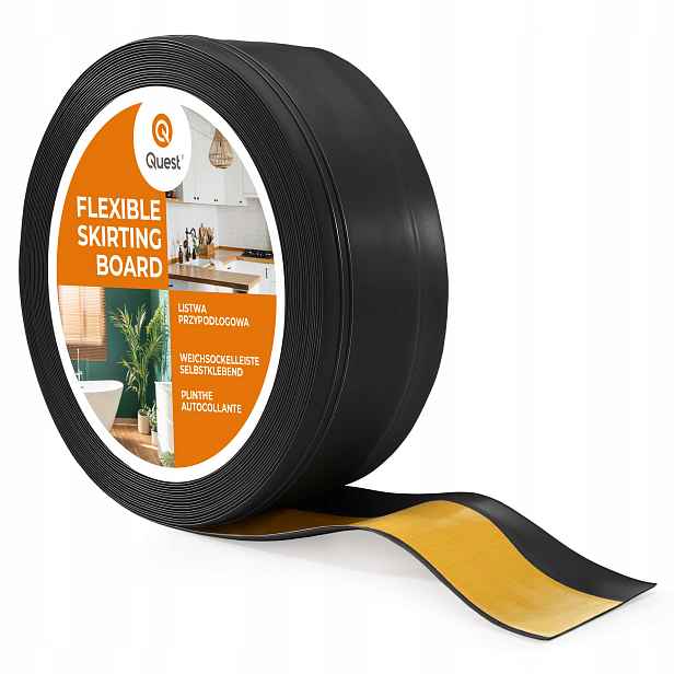 Podlahová lišta samolepicí Pvc, lišta Dekor, 50x20mm, černá 25 m