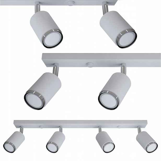 Stropní Svítidlo Nová závěsná kovová lampa Idun 4 světelné body bílá stříbrná 40W
