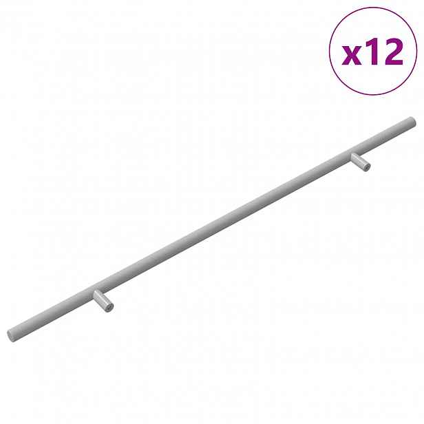 vidaXL Rukojeť 12 ks Stříbrná 500 mm Ocel