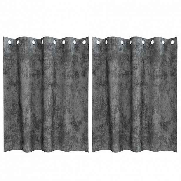 vidaXL Sametové závěsy 2 ks Šedá 140 x 140 cm samet
