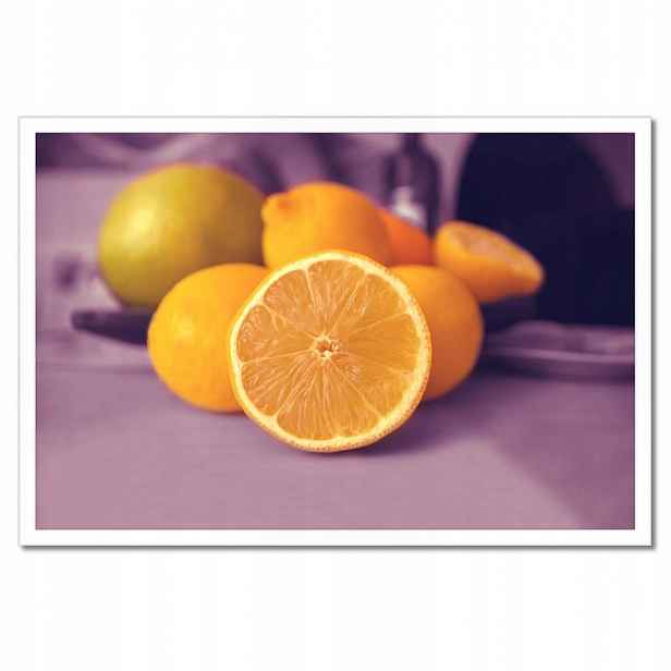 Plakáty v rámu 60x40 Citronky ve fialové barvě
