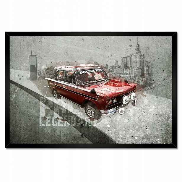 Plakáty v rámu 60x40 Červený Velký Fiat 125p
