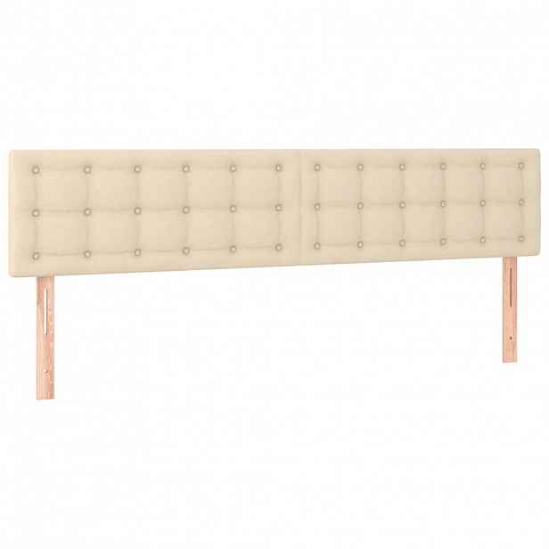 vidaXL Čela postele krémová 160x5x78/88 cm látka
