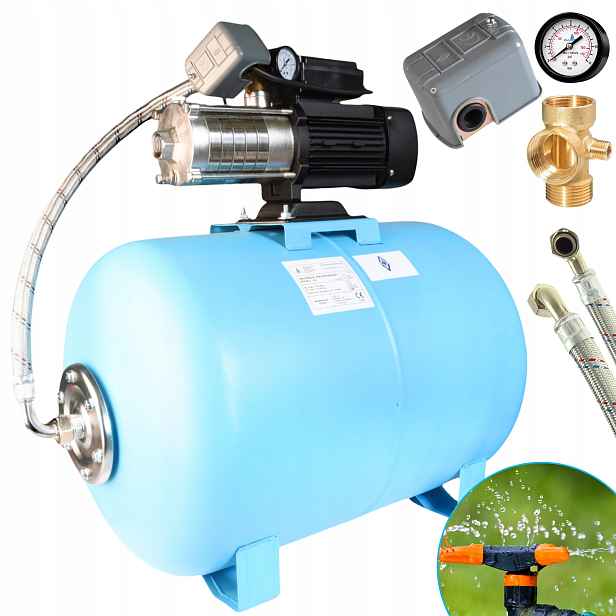 80 L Prémiové Vodní Hydroforové Čerpadlo 750 W 70 L/min 5 Rotorů Hotová Sada