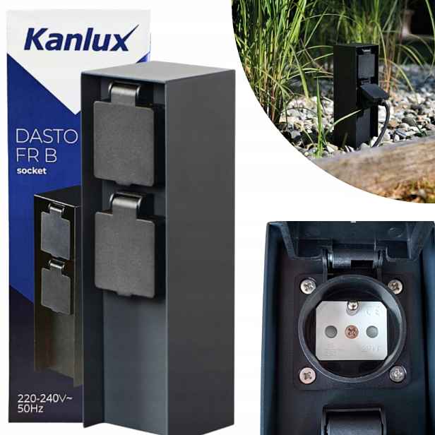 Elektrický zahradní sloupek s 2 zásuvkami IP44 Dasto Kanlux 36585