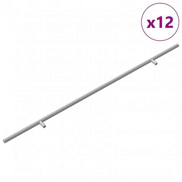 vidaXL Madlo na skříň 12 ks Stříbrná 700 mm Nerezová ocel