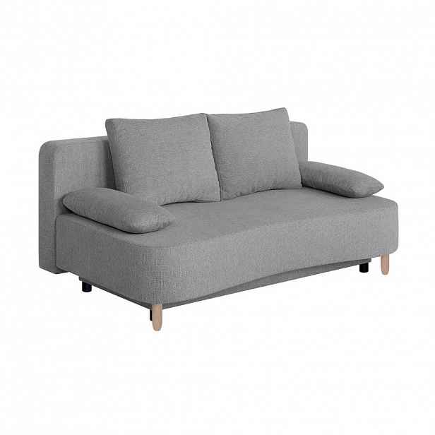 P & B ROZKLÁDACÍ POHOVKA, textil, kompozitní dřevo, šedohnědá