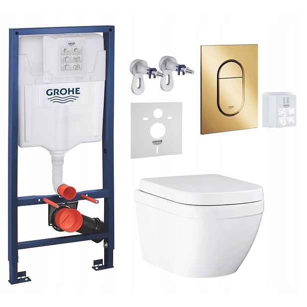 7v1 Wc Podomítkový Set, Stelaz s Wc Mísou Grohe Euro Ceramic, Tlačítko
