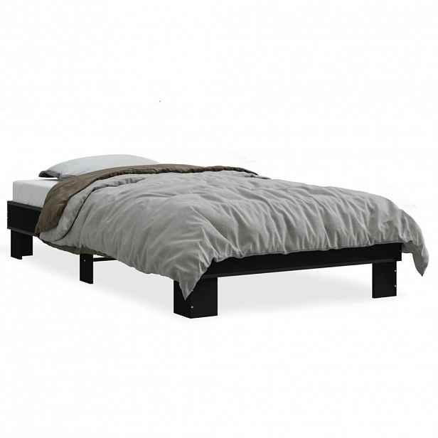 vidaXL Rám postele černý 75 x 190 cm kompozitní dřevo a kov