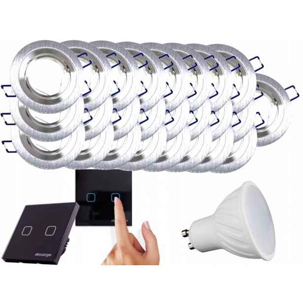 Sada Led stropních světel 25x Vypínač Žárovky