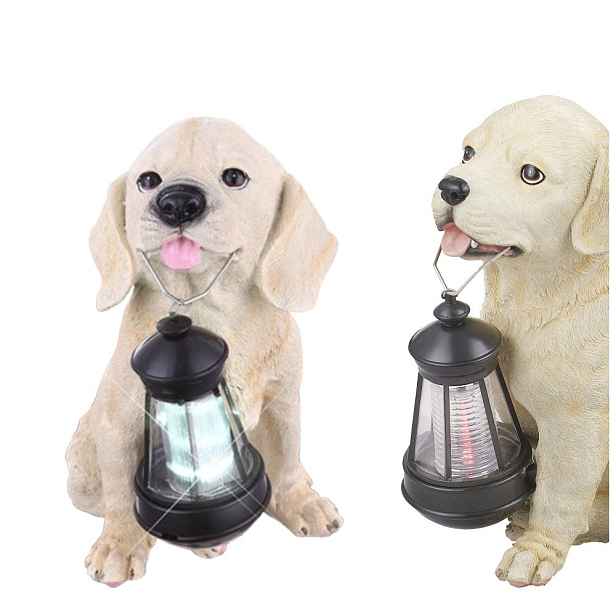 Solární zahradní dekorativní svítidlo Pes Lampa Béžová Globo Lighting