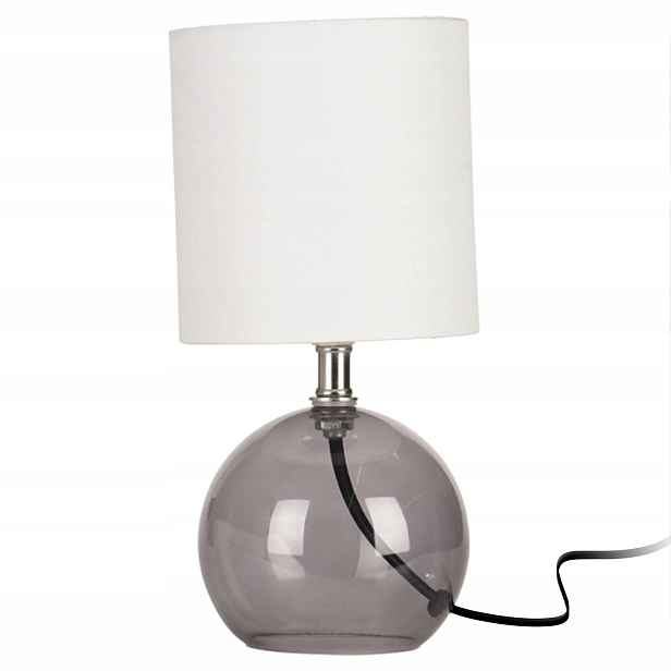 Stolní Lampa skleněná koule Bílá Klosz 24 cm