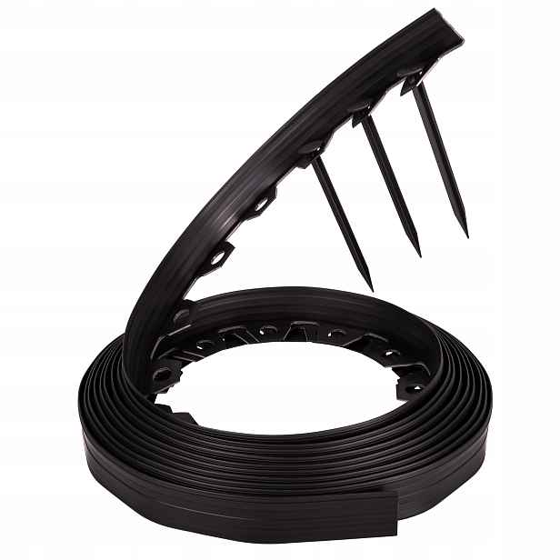 Zahradní lem trávníku z plast 6x10 m černý 4 cm