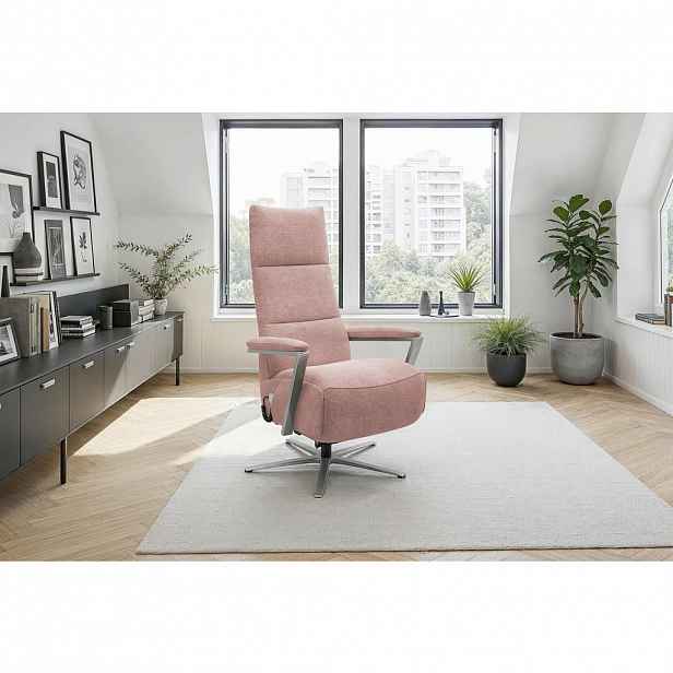 Sit & More RELAXAČNÍ KŘESLO, textil, starorůžová