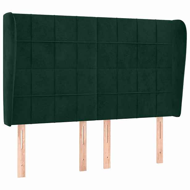 vidaXL Čelo postele typu ušák tmavě šedé 147x23x118/128 cm samet