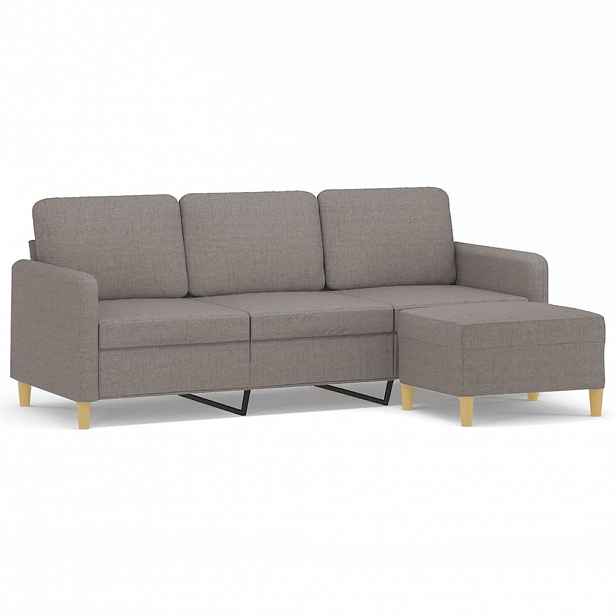 vidaXL 3místná pohovka s podnožkou taupe 180 cm textil