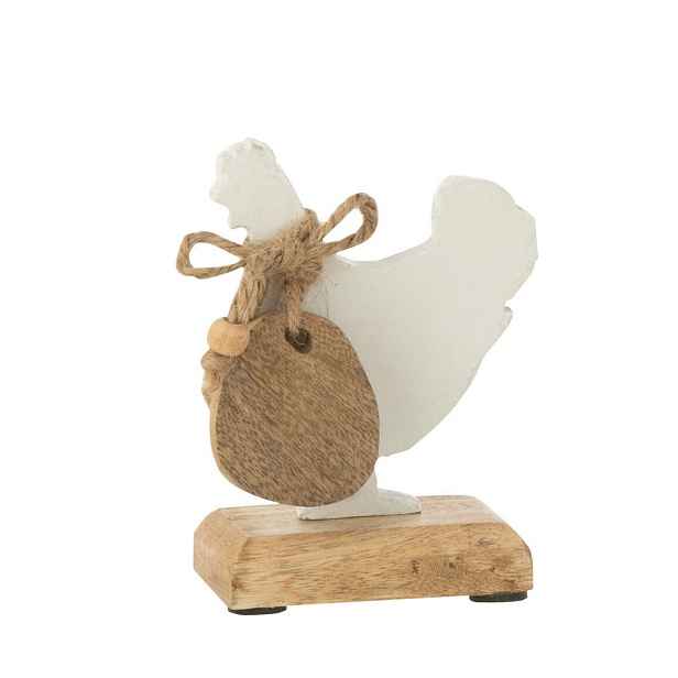 Dekorace slepička s vajíčkem na podstavci - 9*5*11 cm J-Line by Jolipa