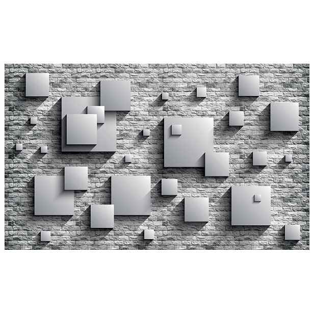 Fototapeta Šedá cihla Geometrie Stíny Minimalismus Abstrakce 208x146 lepidlo