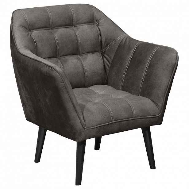 MID.YOU KOKTEJLOVÉ KŘESLO, textil, kompozitní dřevo, tmavě hnědá