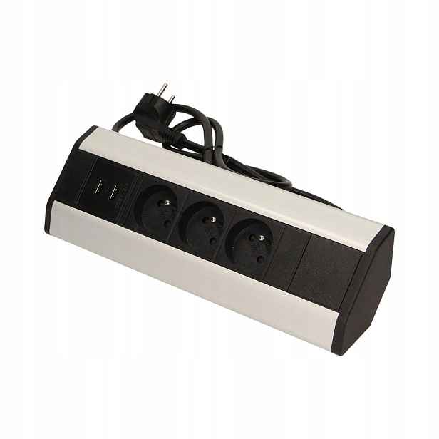 Nábytková zásuvka 3x250V 1,8 s Usb nabíječkou