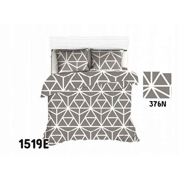 Povlečení 160x200 1519E šedá bílá geometrická barva 376N