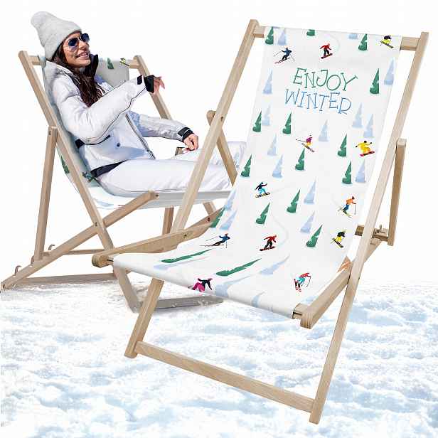 Rozkládací Lehátko Enjoy Winter Zimní Odpočinek Lehátko Na Svah Lyžařský