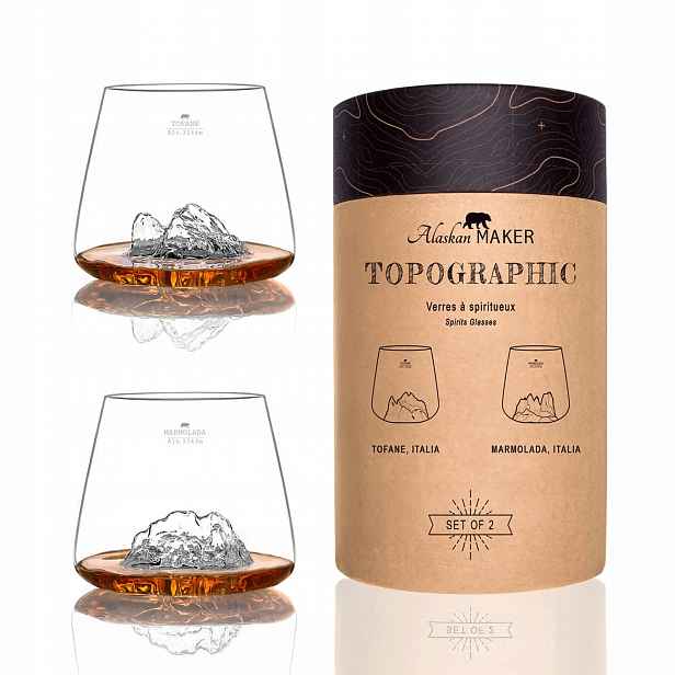 Sada 2 sklenic na whisky Tofane & Marmeláda Topographic