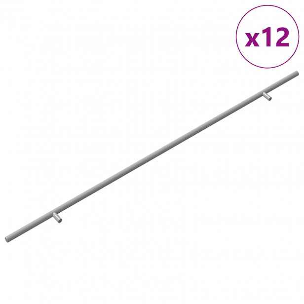vidaXL Madlo na skříň 12 ks Stříbrná 800 mm Nerezová ocel