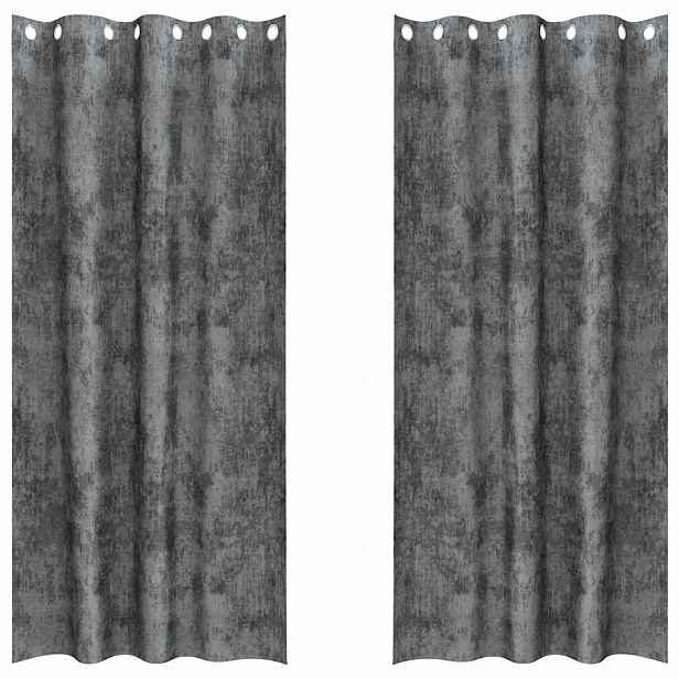 vidaXL Sametové závěsy 2 ks Šedá 260 x 140 cm samet