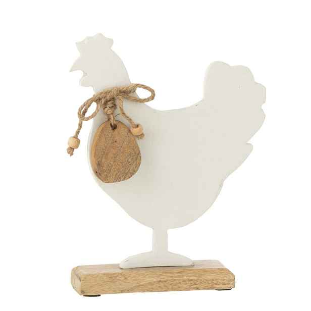 Dekorace slepička s vajíčkem na podstavci - 16*5*22 cm J-Line by Jolipa