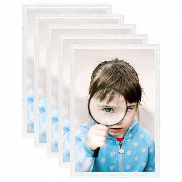 vidaXL Fotorámečky koláž 5 ks na stůl bílé 21 x 29,7 cm MDF