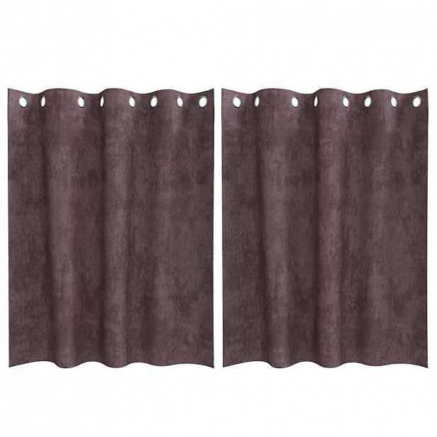 vidaXL Sametové závěsy 2 ks Hnědá 140 x 140 cm samet