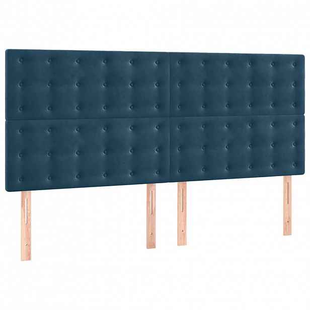 vidaXL Čelo postele tmavě modré 200x5x118/128 cm sametové