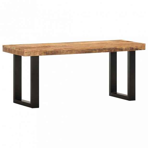 Lavice masivní dřevo / ocel 110 cm
