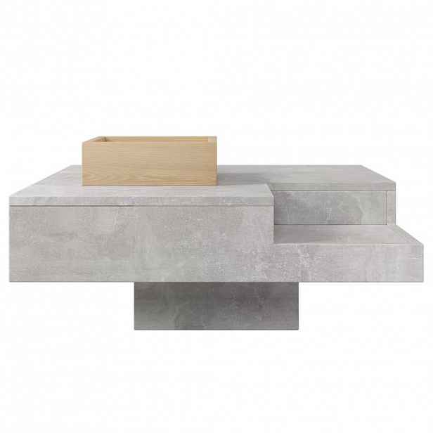 SHOPENTRA KONFERENČNÍ stolek betonový vzhled 72x72x30 cm s úložným prostorem