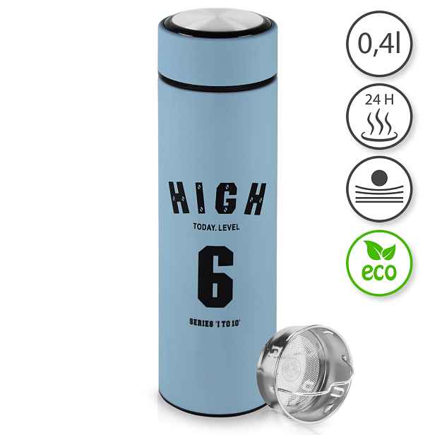 TFY No.93158-2BLUE Termoska na kávu a čaj se sítkem, 0,4 L