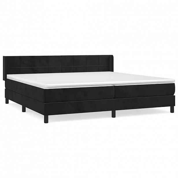 vidaXL Box spring postel s matrací černá 200x200 cm samet