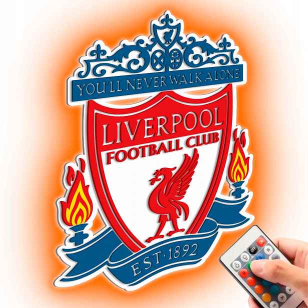 Dřevěný 3D obraz Fotbal Liverpool Nástěnná Dekorace Noční Lampa Led