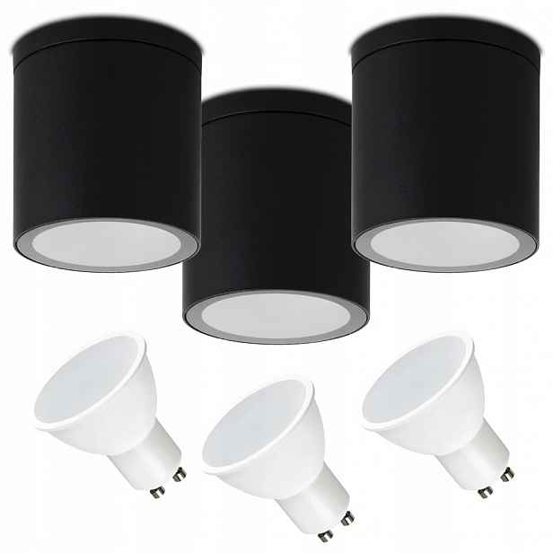3x Spot Led stropní trubka vodotěsná pro podbití Žárovka GU10 7W 4000K