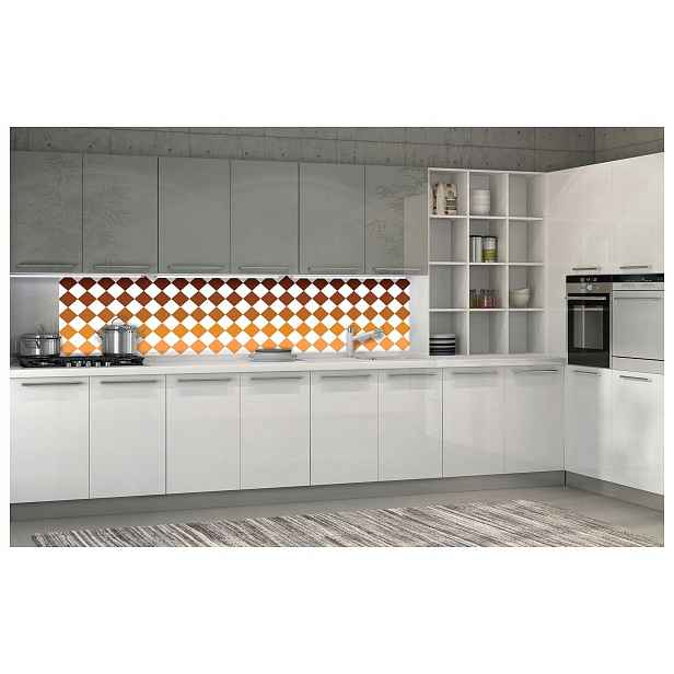 Fototapeta flizelina Romby gradient hnědo-bílá geometrická 250x60 lepidlo