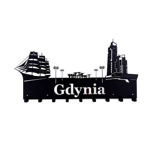 Nástěnný věšák do předsíně na oblečení kovový loft Gdynia 9 háčků