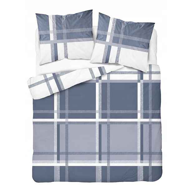 Povlečení saténové 220x200 modrá bílá 4674 B Home Satin 40